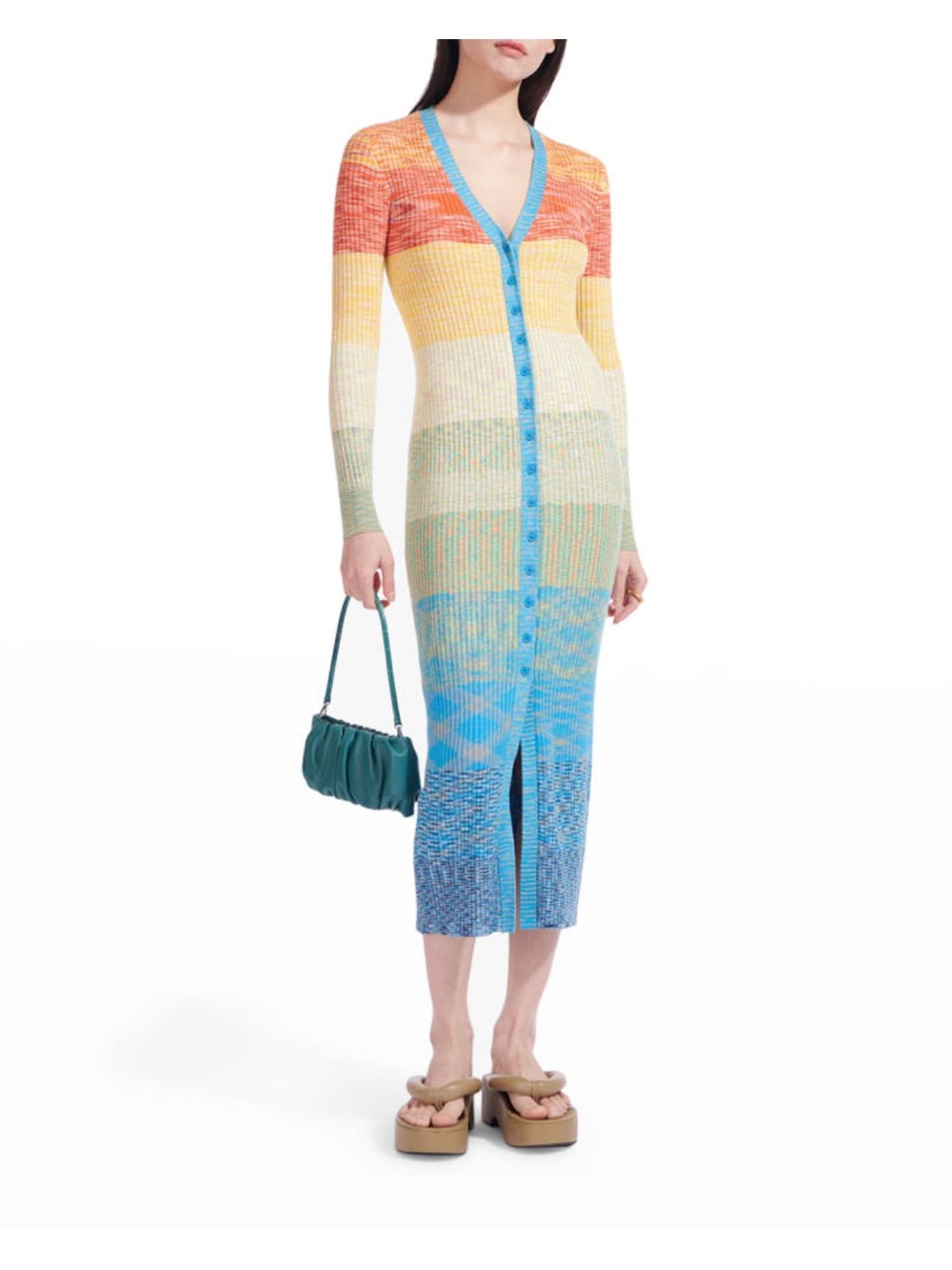 STAUD Multicolor Ribbed Dress